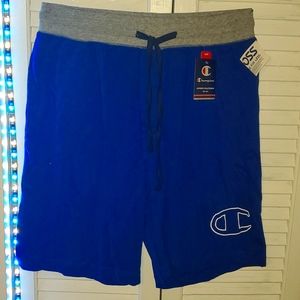 champions men's blue shorts.